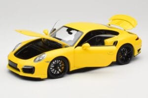 Porsche 911 991 Turbo S Giallo Con Cerchi Neri Minichamps 1:18 110062321 Pressofusione — immagine 2 di 8