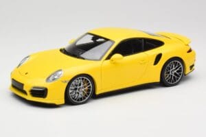 Porsche 911 991 Turbo S Giallo Con Cerchi Argento Minichamps 1:18 110062322 Pressofusione