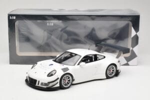 Porsche 911 991.1 GT3 R Bianco Con Cerchi Argento Minichamps 1:18 153166000 Pressofusione — immagine 6 di 6