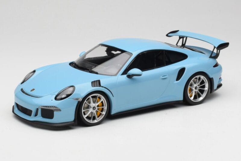 Porsche 911 991.1 GT3 RS Blu Cerchi Opachi Minichamps 1:18 153066235 Pressofusione