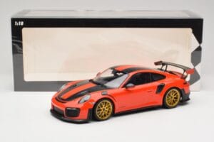 Porsche 911 991.2 GT2 RS Arancione Weissach Package Cerchi Dorati Minichamps 1:18 155068305 Pressofusione — immagine 6 di 6