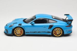 Porsche 911 991.2 GT3 RS Blu con Cerchi Dorati Minichamps 1:18 155068222 Pressofusione — immagine 3 di 6