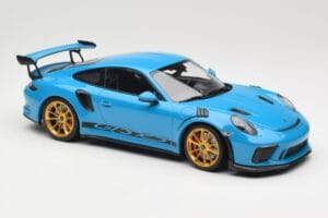 Porsche 911 991.2 GT3 RS Blu con Cerchi Dorati Minichamps 1:18 155068222 Pressofusione — immagine 4 di 6