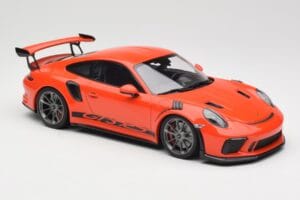 Porsche 911 991.2 GT3 RS Lava Orange & Cerchi Argento Minichamps 1:18 155068225 Pressofusione — immagine 4 di 6