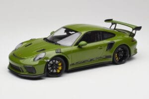 Porsche 911 991.2 GT3 RS Lizard Verde Con Cerchi Neri Minichamps 1:18 155068233 Pressofusione