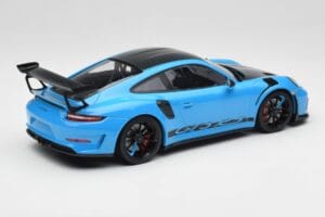 Porsche 911 991.2 GT3 RS Miami Blu Weissach Package & Cerchi Magnesio Neri Minichamps 1:18 153068231 Pressofusione — immagine 2 di 6