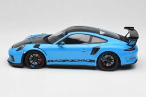 Porsche 911 991.2 GT3 RS Miami Blu Weissach Package & Cerchi Magnesio Neri Minichamps 1:18 153068231 Pressofusione — immagine 3 di 6
