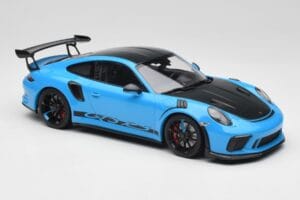 Porsche 911 991.2 GT3 RS Miami Blu Weissach Package & Cerchi Magnesio Neri Minichamps 1:18 153068231 Pressofusione — immagine 4 di 6