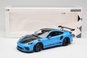 Porsche 911 991.2 GT3 RS Miami Blu Weissach Package & Cerchi Magnesio Neri Minichamps 1:18 153068231 Pressofusione — immagine 6 di 6