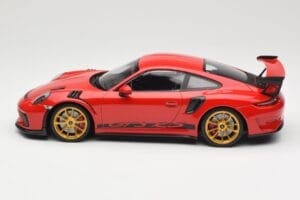 Porsche 911 991.2 GT3 RS Rosso con Cerchi Dorati Minichamps 1:18 155068220 Pressofusione — immagine 3 di 6