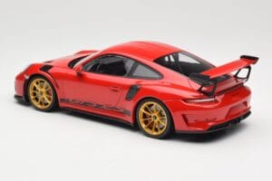 Porsche 911 991.2 GT3 RS Rosso con Cerchi Dorati Minichamps 1:18 155068220 Pressofusione — immagine 5 di 6