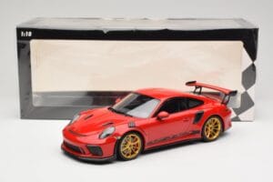 Porsche 911 991.2 GT3 RS Rosso con Cerchi Dorati Minichamps 1:18 155068220 Pressofusione — immagine 6 di 6