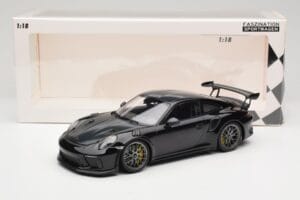 Porsche 911 991.2 GT3 RS Weissach Package Nero Cerchi Magnesio Argento Minichamps 1:18 153068229 Pressofusione — immagine 6 di 6