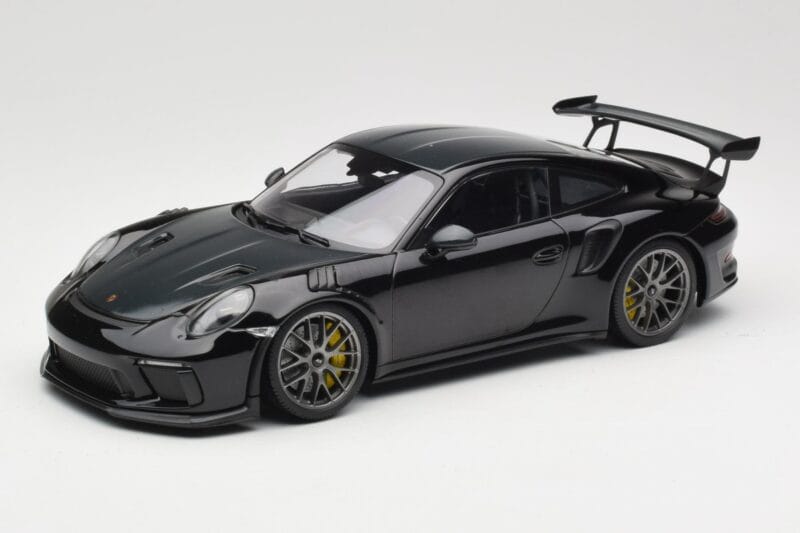 Porsche 911 991.2 GT3 RS Weissach Package Nero Cerchi Magnesio Argento Minichamps 1:18 153068229 Pressofusione