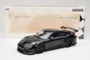 Porsche 911 991.2 GT3 RS Weissach Package Nero Con Cerchi Neri Minichamps 1:18 153068321 Pressofusione — immagine 6 di 6
