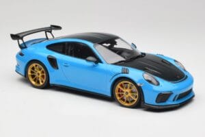 Porsche 911 991.2 GT3 RS Weissach Package Blu & Cerchi Dorati Minichamps 1:18 153068232 Pressofusione — immagine 4 di 6