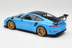 Porsche 911 991.2 GT3 RS Weissach Package Blu & Cerchi Dorati Minichamps 1:18 153068232 Pressofusione — immagine 5 di 6