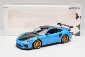 Porsche 911 991.2 GT3 RS Weissach Package Blu & Cerchi Dorati Minichamps 1:18 153068232 Pressofusione — immagine 6 di 6