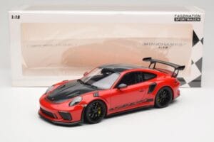 Porsche 911 991.2 GT3 RS Weissach Package Guards Red Cerchi Neri Minichamps 1:18 153068223 Pressofusione — immagine 6 di 6