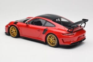 Porsche 911 991.2 GT3 RS Weissach Package Guards Red Cerchi Magnesio Dorati Minichamps 1:18 153068236 Pressofusione — immagine 5 di 6