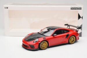 Porsche 911 991.2 GT3 RS Weissach Package Guards Red Cerchi Magnesio Dorati Minichamps 1:18 153068236 Pressofusione — immagine 6 di 6