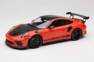 Porsche 911 991.2 GT3 RS Weissach Package Lava Orange Wording Cerchi Magnesio Neri Minichamps 1:18 153068226 Pressofusione