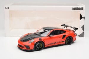 Porsche 911 991.2 GT3 RS Weissach Package Lava Orange Wording Cerchi Magnesio Neri Minichamps 1:18 153068226 Pressofusione — immagine 6 di 6