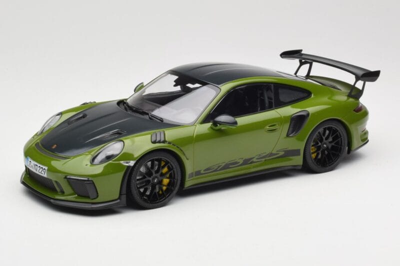 Porsche 911 991.2 GT3 RS Weissach Package Lizard Green Wording & Cerchi Magnesio Neri Minichamps 1:18 155068232 Pressofusione