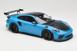 Porsche 911 991.2 GT3 RS Weissach Package Shark Blue Cerchi Magnesio Neri Minichamps 1:18 153068224 Pressofusione — immagine 4 di 6