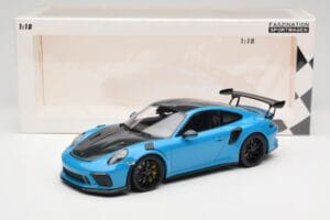 Porsche 911 991.2 GT3 RS Weissach Package Shark Blue Cerchi Magnesio Neri Minichamps 1:18 153068224 Pressofusione — immagine 6 di 6