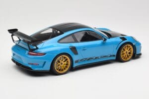 Porsche 911 991.2 GT3 RS Weissach Package Shark Blue Wording Cerchi Magnesio Dorati Minichamps 1:18 153068237 Pressofusione — immagine 2 di 6