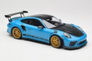 Porsche 911 991.2 GT3 RS Weissach Package Shark Blue Wording Cerchi Magnesio Dorati Minichamps 1:18 153068237 Pressofusione — immagine 4 di 6