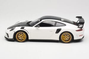 Porsche 911 991.2 GT3 RS Weissach Package Bianco Cerchi Magnesio Dorati Minichamps 1:18 153068238 Pressofusione — immagine 3 di 6