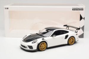 Porsche 911 991.2 GT3 RS Weissach Package Bianco Cerchi Magnesio Dorati Minichamps 1:18 153068238 Pressofusione — immagine 6 di 6