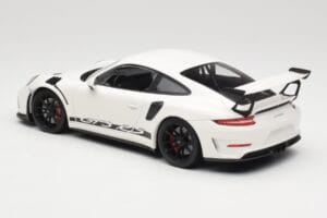 Porsche 911 991.2 GT3 RS Bianco con Cerchi Neri Minichamps 1:18 155068224 Pressofusione — immagine 5 di 6