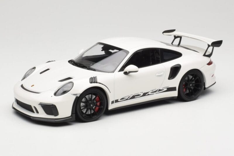 Porsche 911 991.2 GT3 RS Bianco con Cerchi Neri Minichamps 1:18 155068224 Pressofusione