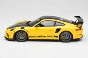 Porsche 911 991.2 GT3 RS Giallo Weissach Package Platinum Wheels Minichamps 1:18 155068221 Pressofusione — immagine 3 di 6