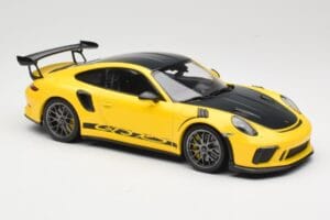 Porsche 911 991.2 GT3 RS Giallo Weissach Package Platinum Wheels Minichamps 1:18 155068221 Pressofusione — immagine 4 di 6