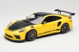 Porsche 911 991.2 GT3 RS Giallo Weissach Package Platinum Wheels Minichamps 1:18 155068221 Pressofusione