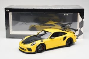 Porsche 911 991.2 GT3 RS Giallo con Cerchi Neri Minichamps 1:18 155068231 Pressofusione — immagine 6 di 6