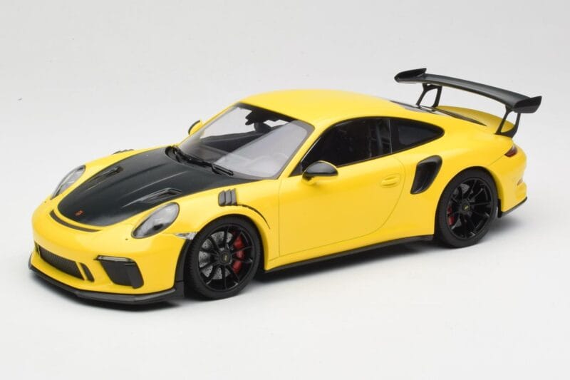 Porsche 911 991.2 GT3 RS Giallo con Cerchi Neri Minichamps 1:18 155068231 Pressofusione