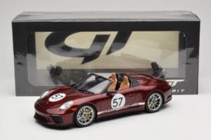 Porsche 911 991.2 Speedster Heritage Edition Cherry Metallic GT Spirit 1:18 GT929 Resina — immagine 6 di 6
