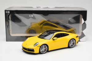 Porsche 911 992 Carrera 4S Giallo Minichamps 1:18 155067320 Pressofusione — immagine 6 di 6