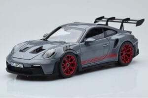 Porsche 911 992 GT3 RS Arctic Grigio Pyro Rosso Norev 1:18 187350 Pressofusione