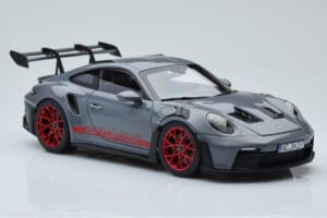 Porsche 911 992 GT3 RS Arctic Grigio Pyro Rosso Norev 1:18 187350 Pressofusione — immagine 6 di 8