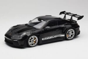 Porsche 911 992 GT3 RS Nero Con Cerchi Argento Minichamps 1:18 155062231 Pressofusione