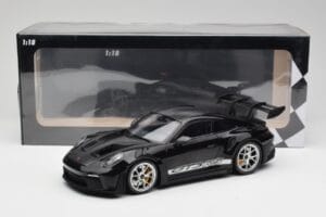 Porsche 911 992 GT3 RS Nero Con Cerchi Argento Minichamps 1:18 155062231 Pressofusione — immagine 6 di 6