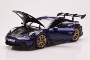 Porsche 911 992 GT3 RS Gentian Blu Metallizzato Norev 1:18 187363 Pressofusione — immagine 2 di 8
