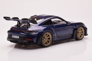 Porsche 911 992 GT3 RS Gentian Blu Metallizzato Norev 1:18 187363 Pressofusione — immagine 3 di 8