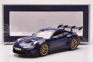 Porsche 911 992 GT3 RS Gentian Blu Metallizzato Norev 1:18 187363 Pressofusione — immagine 8 di 8
